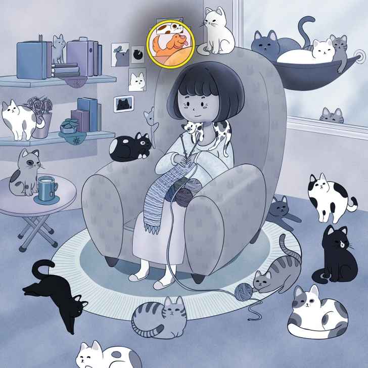 the dog among cats are here